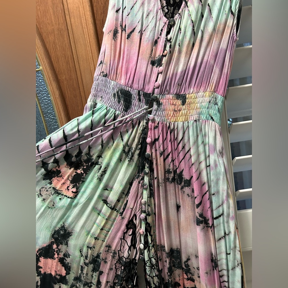 Spell and the gypsy Lucy in the sky tie dye button down lace dress and duster - Picture 7 of 16